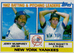 1983 Topps      081      Yankees TL Jerry Mumphrey/Dave Righetti